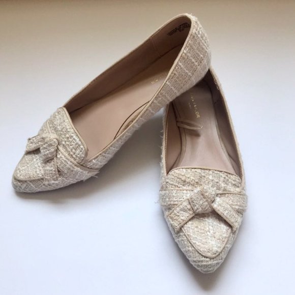 Ann Taylor Shoes - Ann Taylor Tweed Loafers with Bow
